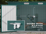 3.7 x 7.9ft Galvanised Steel Shed, with Latched Door and Padlock - Green T3398P325359