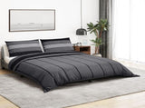 Duvet Cover Set Dark Grey 240x220 cm Cotton 136419