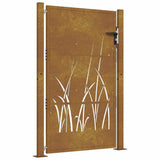 Garden Gate 100x150 cm Corten Steel Grass Design 153175