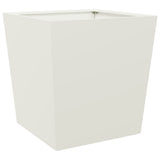 ZNTS Garden Planters White 2 pcs 50x50x50 cm Steel 851069