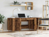 Desk with Shelf Old wood 140 x 50 x 75 cm Engineered wood 879525