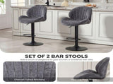 Bar Stools Set of 2, Swivel Barstools with Back, Adjustable Height and Footrest for Kitchen Island, T3398P548068