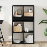Book Cabinet Black 66x31x112 cm Engineered Wood 860302