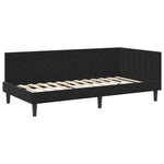 Corner Bed Frame with Headboard Black 90 x 200 cm Velvet 42016433