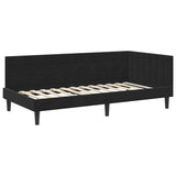 Corner Bed Frame with Headboard Black 100 x 200 cm Velvet 42016443