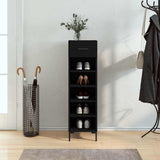 Shoe Cabinet Black 30x35x105 cm Engineered Wood 829677