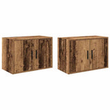 Garage Wall Cabinets 2 pcs Old Wood Engineered Wood 860658