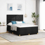 Box Spring Bed with Headboard Black 140 x 190 cm Fabric 3339695