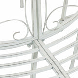 Tree Bench 8-Seater 160 x 89 cm Steel Antique White Round 42029535