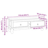 TV Stand with Drawer Natural 110 x 35 x 40 cm Solid Teak Wood 42017957