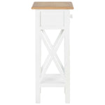 ZNTS Side Table White 27x27x65.5 cm Wood 280057