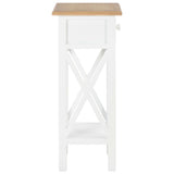 ZNTS Side Table White 27x27x65.5 cm Wood 280057