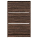 Shoe Cabinet Brown Oak 80x21x125.5 cm Engineered Wood 839930