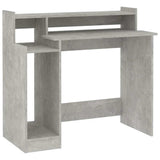 Desk with LED Lights Concrete grey 97x45x90 cm Engineered Wood 805556