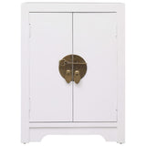 Bedside Cabinet White 38x28x52 cm Paulownia Wood 284073