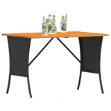Garden Table with Acacia Wood Top Black 105x75x72 cm Poly Rattan 4104138