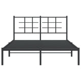 Metal Bed Frame without Mattress with Headboard Black 140x200cm 355562