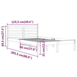 Bed Frame without Mattress Solid Wood Pine 120x200cm White 810426