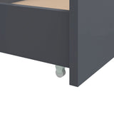 Bed Frame Dark Grey Solid Pine Wood Single Bed Frame 322163