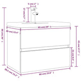 Sink Cabinet with Built-in Basin Grey Sonoma Engineered Wood 3152871