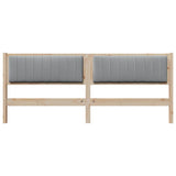 Upholstered Headboard Brown 200 cm Solid Pine Wood 879044