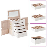 Jewellery Box 5-Layer with Mirror Lockable White 4103562