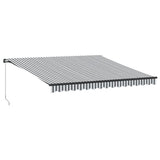 Manual Retractable Awning Anthracite and White 400x350 cm 3215808