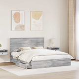 Storage Bed Grey Sonoma 160 x 200 cm Engineered Wood 3411192