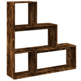 Room Divider Bookcase 3-Tier Smoked Oak 123x29x123 cm Engineered Wood 857989