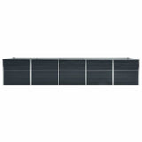 Garden Raised Bed Galvanised Steel 400x80x77 cm Anthracite 47063