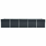 Garden Raised Bed Galvanised Steel 400x80x77 cm Anthracite 47063