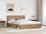 Bed Frame Artisian Oak 140 x 200 cm Solid Pine Wood 3411414