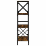 Bookcase 4-Tier Smoked Oak 59x35x132 cm Engineered Wood 837619
