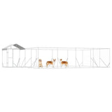 Outdoor Dog Kennel with Roof Silver 10x6x2.5 m Galvanised Steel 3190472