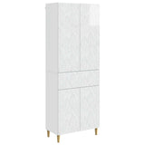 Cabinet Set 2 pcs High Gloss White Engineered Wood 3416749