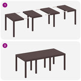 Garden Dining Set 7 pcs Brown Polt rattan 3378721
