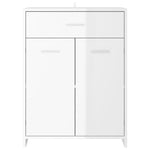 ZNTS 4 Piece Bathroom Furniture Set High Gloss White 3071717