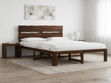 Double Bed Frame with Headboard ROSTOCK Dark Brown 160 x 200 cm 3405491