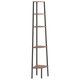 5-Tier Corner Shelf Dark Brown and Black 45.5x31.5x180 cm 336395
