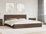 Bed Frame with Drawer Brown Oak 200 x 200 cm Engineer Wood 3409432