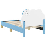 Children's Bed Frame with Headboard Blue 80 x 160 cm PU 42011017