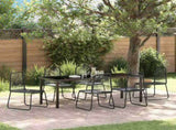 Garden Dining Set 7 pcs Black Powder-Coated Steel 3379392