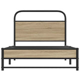Bed Frame Without Mattress 90x190 cm Smoked Oak Engineered Wood 4100366