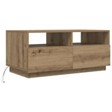 Coffee Table with LED Lights Artisan Oak 90x49x40 cm 857711