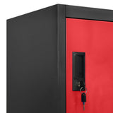 Locker Cabinet Anthracite and Red 90x45x180 cm Steel 339817