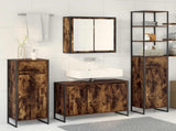 Bathroom Furniture Set with Drawer Smoked Oak Engineered Wood 3403048