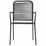 Garden Chair Set of 4 Black Cotton rope Standard 312156