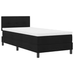 ZNTS Bed Frame with Mattress Black and White Fabric 90 x 200 cm 3342179