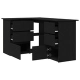 Desk with Drawer Black Oak 145 x 100 x 76 cm Engineered Wood 862006