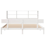 ZNTS Bookcase Bed without Mattress White 180x200 cm Super King Solid Wood Pine 3321815